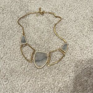 Elegant Gold and Silver Necklace with clear crystals